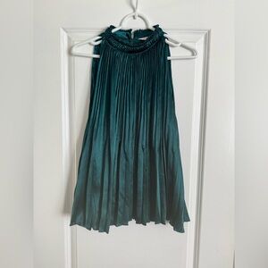 Nine West emerald green Pleated Blouse